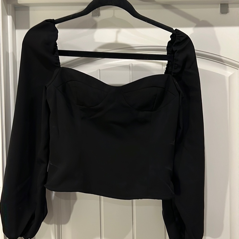 o.p.t. Black cropped top; NEVER BEEN WORN; tags attached; size Small